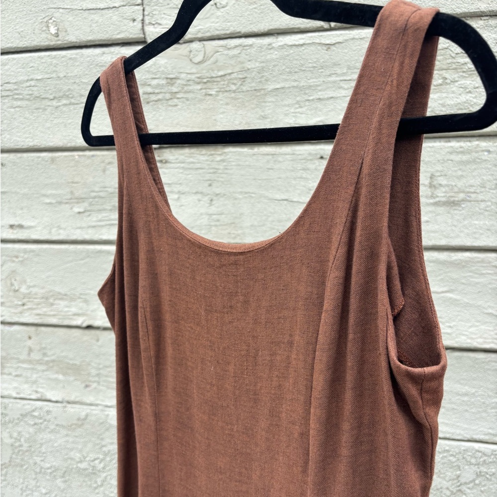 VINTAGE Dianne B Linen Blend Flowy Tank Dress